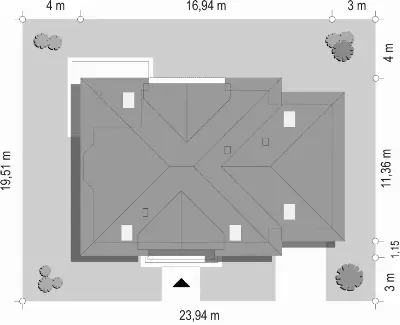 Ofelia 2 — plan sytuacyjny 1 (odbicie lustrzane)