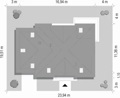 Ofelia 3 — plan sytuacyjny 1 (odbicie lustrzane)