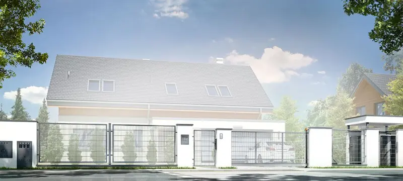 Projekt domu Ogrodzenie nowoczesne O3 — wizualizacja