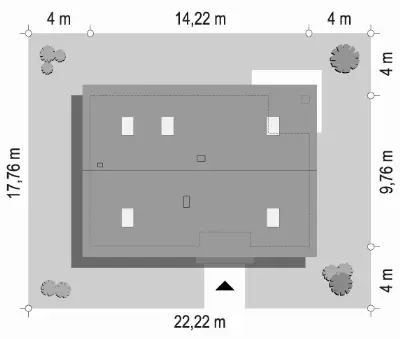 Oliwka wariant B — plan sytuacyjny 1 (odbicie lustrzane)