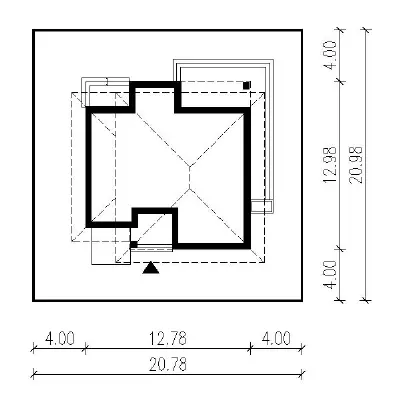 Optymalny - wariant I — plan sytuacyjny 1 (odbicie lustrzane)