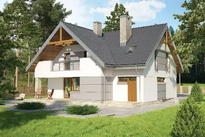 Optymalny (z wentylacją mechaniczną i rekuperacją) — wizualizacje 2 (odbicie lustrzane)