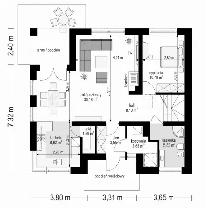 Optymalny — rzuty kondygnacji 1