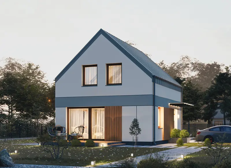 Projekt domu Osiągalny 3N — wizualizacja