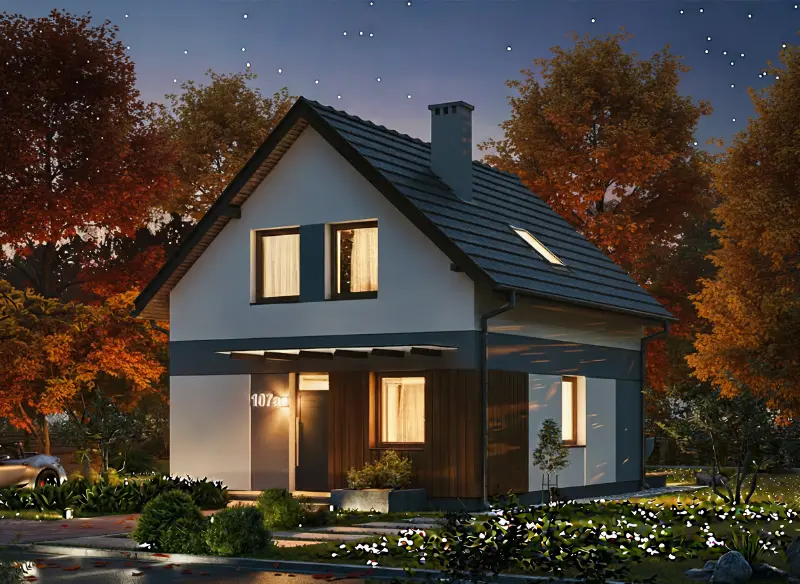 Projekt domu Osiągalny A1 — wizualizacja