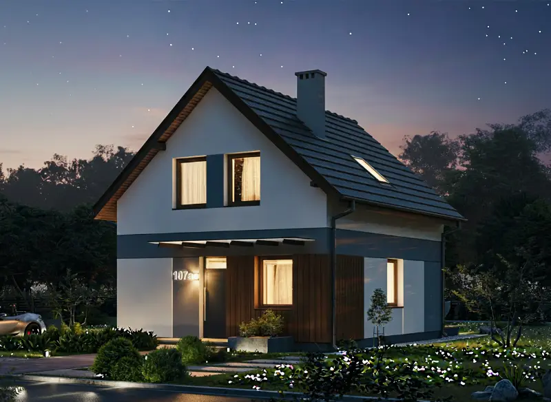 Projekt domu Osiągalny A2 — wizualizacja