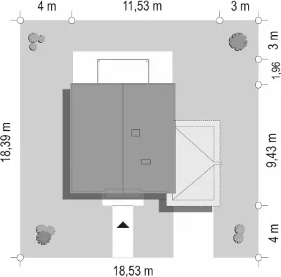 Oszczędny 2 — plan sytuacyjny 1 (odbicie lustrzane)