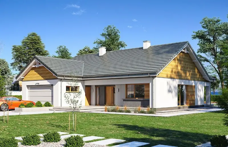 Projekt domu Parterowy 3 wariant B — wizualizacja