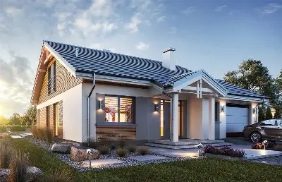 Parterowy Wąski 2 wariant B — wizualizacje 2 (odbicie lustrzane)