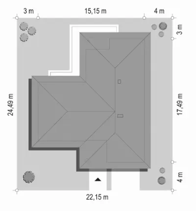 Parterowy — plan sytuacyjny 1 (odbicie lustrzane)