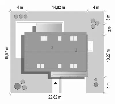 Party wariant B — plan sytuacyjny 1 (odbicie lustrzane)