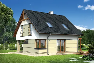 Pełen energii (z wentylacją mechaniczną i rekuperacją) — wizualizacje 2 (odbicie lustrzane)
