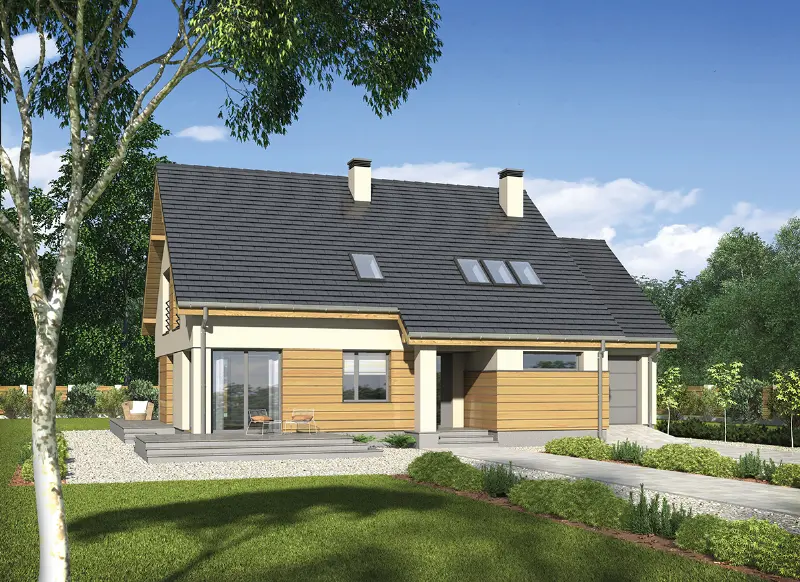 Projekt domu Piaszczysta mierzeja — wizualizacja