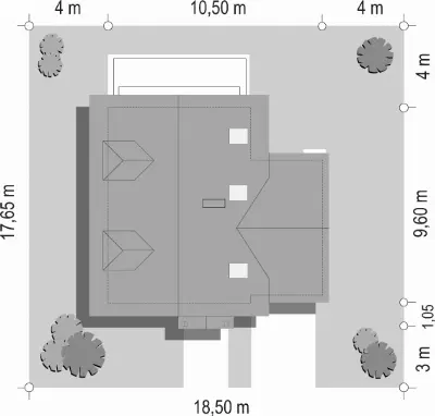 Pierwszy Dom 3 — plan sytuacyjny 1 (odbicie lustrzane)