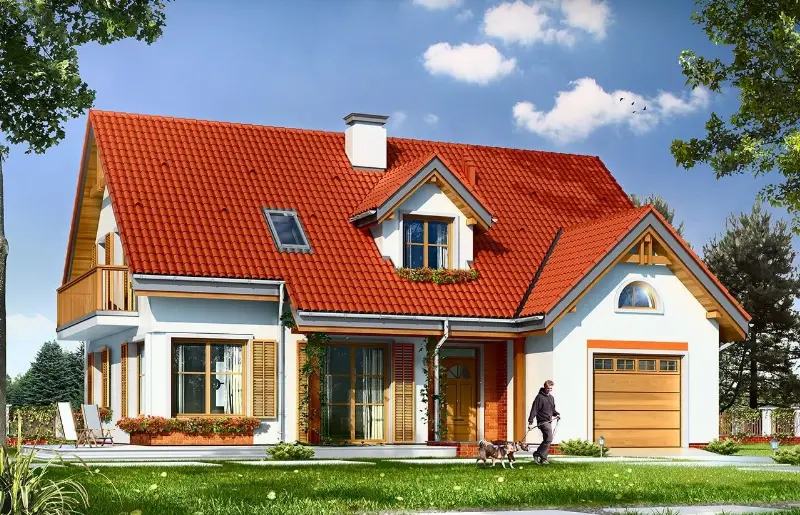 Projekt domu Pod Dębami — wizualizacja