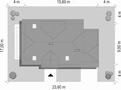 Pogodny 3 — plan sytuacyjny 1 (odbicie lustrzane)