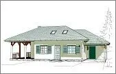Projekt domu Pogodny drewniany wariant F — wizualizacja