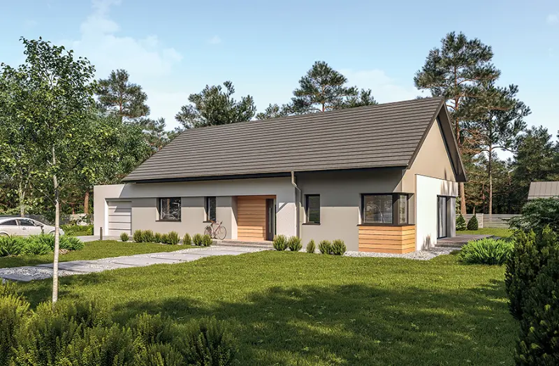 Projekt domu Poukładany — wizualizacja