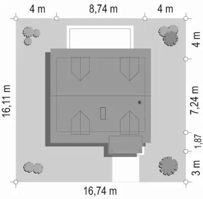 Poziomka — plan sytuacyjny 1 (odbicie lustrzane)