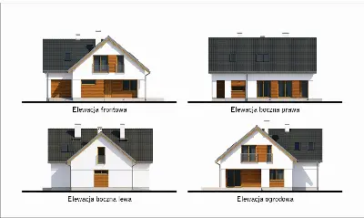 Prawidłowy - wariant I — elewacje 1 (odbicie lustrzane)