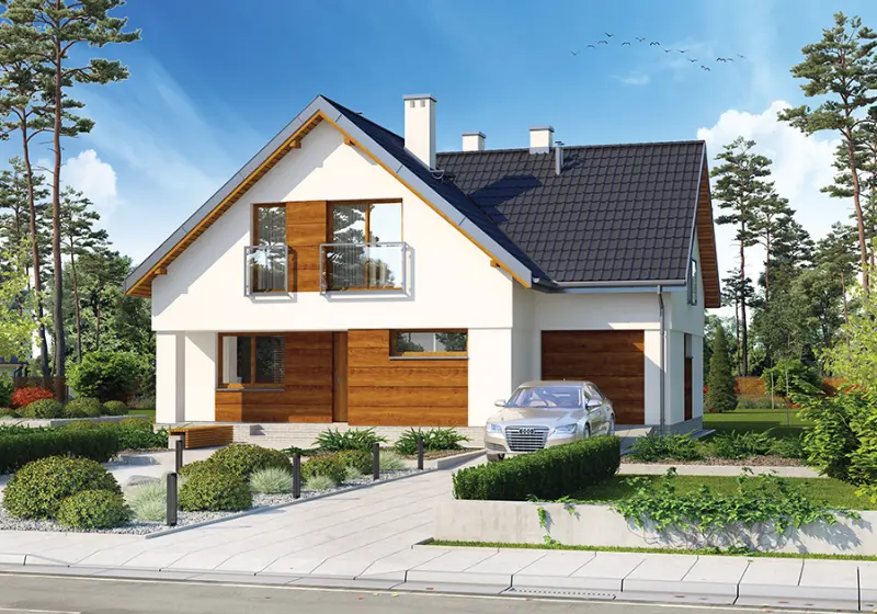 Projekt domu Prawidłowy — wizualizacja