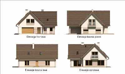Promień słońca - wariant III — elewacje 1 (odbicie lustrzane)