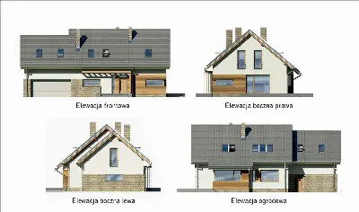 Promień światła - wariant I — elewacje 1 (odbicie lustrzane)