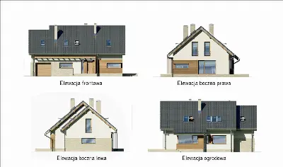 Promień światła — elewacje 1 (odbicie lustrzane)