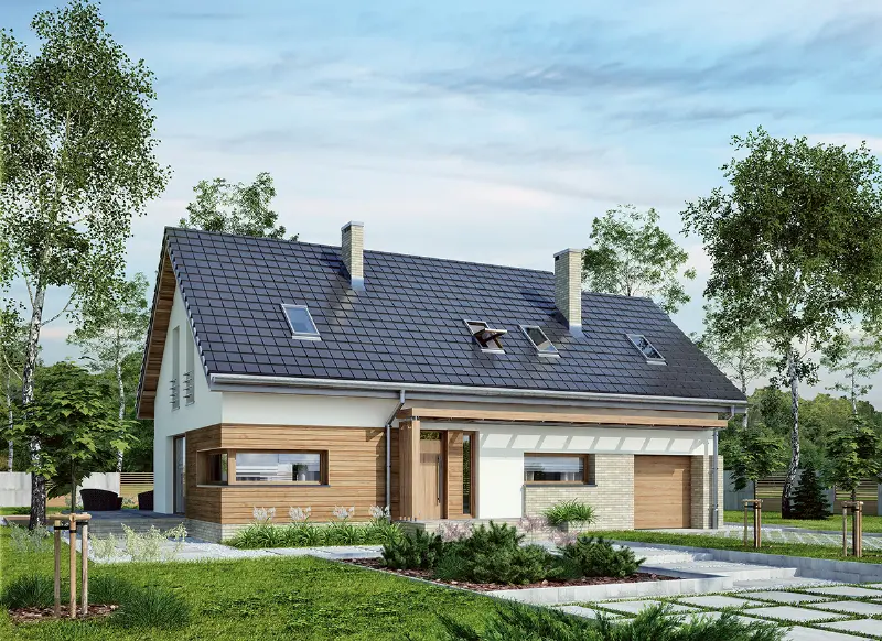 Projekt domu Promień światła — wizualizacja