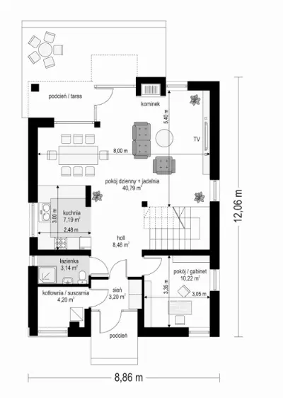 Prosty — rzuty kondygnacji 1