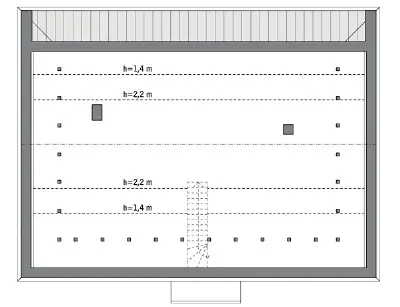 Przejrzysty 4 - wariant XV — rzuty kondygnacji 2 (odbicie lustrzane)