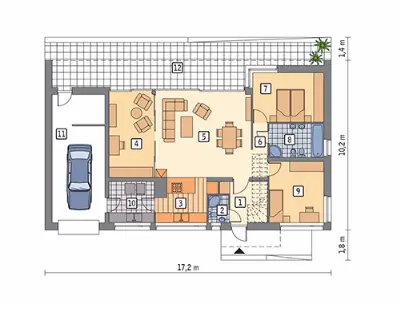 Przejrzysty - wariant VIII — rzuty kondygnacji 1