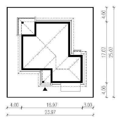 Przemyślany - wariant I — plan sytuacyjny 1 (odbicie lustrzane)