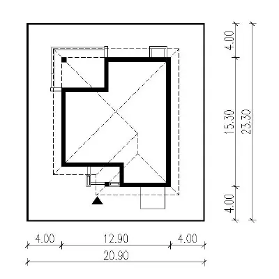 Przemyślany - wariant II — plan sytuacyjny 1 (odbicie lustrzane)