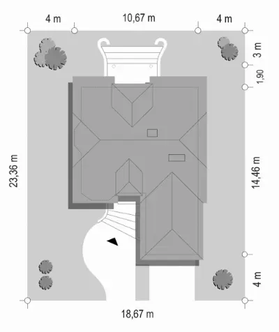 Przytulny — plan sytuacyjny 1 (odbicie lustrzane)