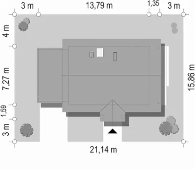 Radosny z garażem — plan sytuacyjny 1