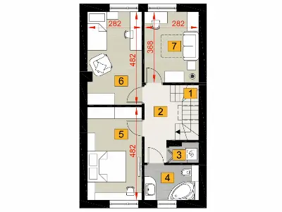 Rezolutny B1 — rzuty kondygnacji 2