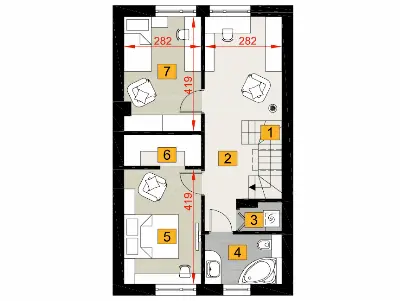 Rezolutny B2 — rzuty kondygnacji 2