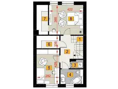 Rezolutny B3 — rzuty kondygnacji 2