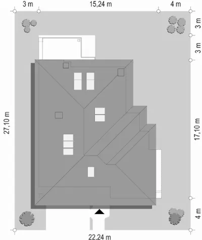 Rezydencja Leśna — plan sytuacyjny 1 (odbicie lustrzane)