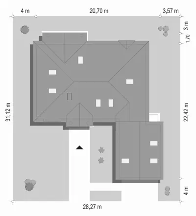 Rezydencja Parkowa 3 D — plan sytuacyjny 1 (odbicie lustrzane)