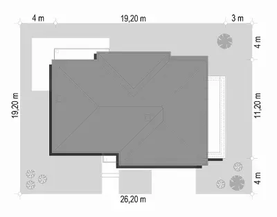Riwiera 3 wariant B — plan sytuacyjny 1 (odbicie lustrzane)