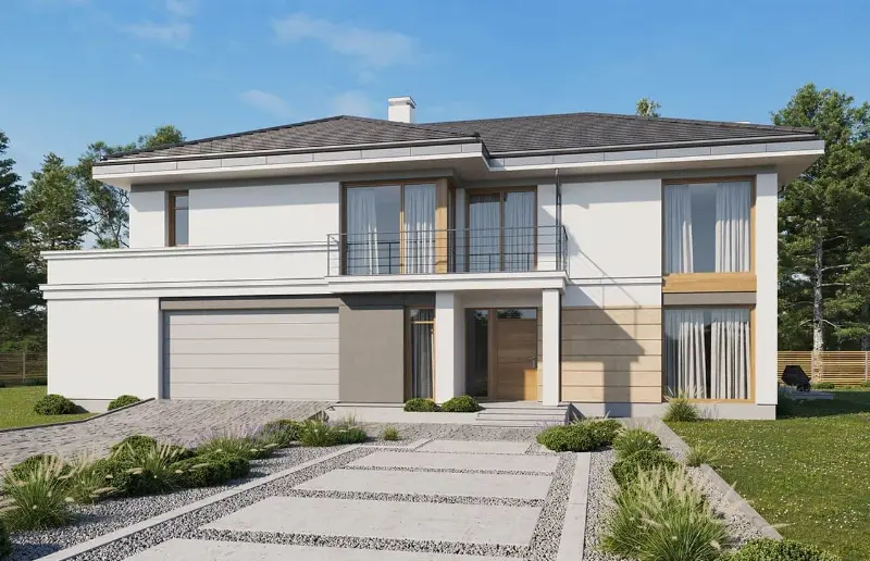 Projekt domu Riwiera 3 wariant B — wizualizacja