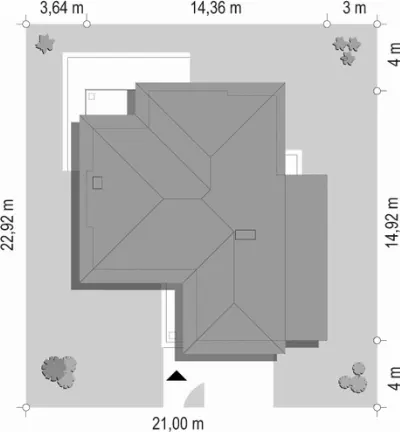 Riwiera 4 — plan sytuacyjny 1 (odbicie lustrzane)