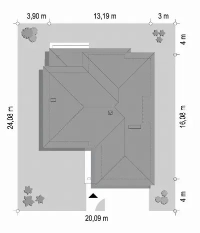 Riwiera 5 wariant B — plan sytuacyjny 1 (odbicie lustrzane)
