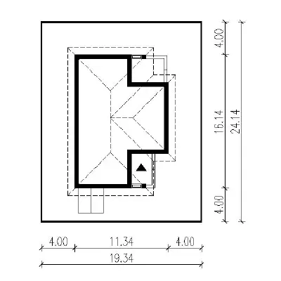 Róże w ogrodzie -  wariant I — plan sytuacyjny 1 (odbicie lustrzane)