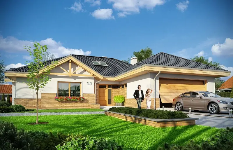 Projekt domu Rozłożysty — wizualizacja
