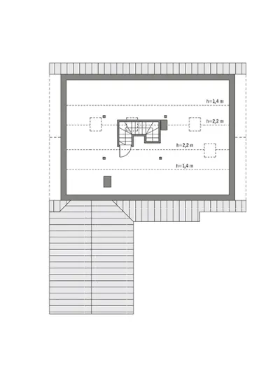 Rumiankowy - wariant I — rzuty kondygnacji 2 (odbicie lustrzane)