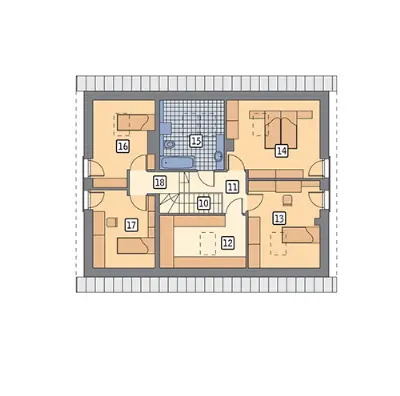 Senne marzenie (etap II, aranżacja 1) — rzuty kondygnacji 2 (odbicie lustrzane)