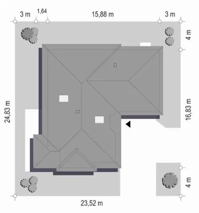Sielanka — plan sytuacyjny 1 (odbicie lustrzane)